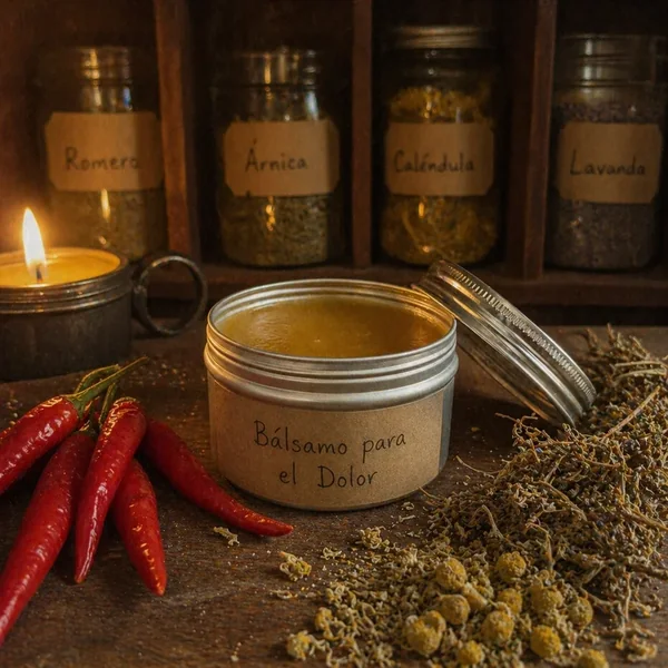 Bálsamo para el dolor con capsaicina, romero y árnica