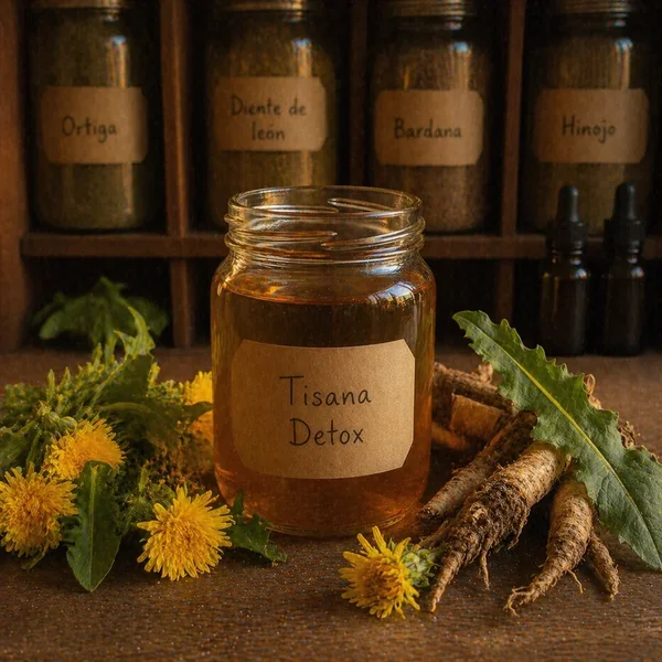 Tisana detox con diente de león y bardana