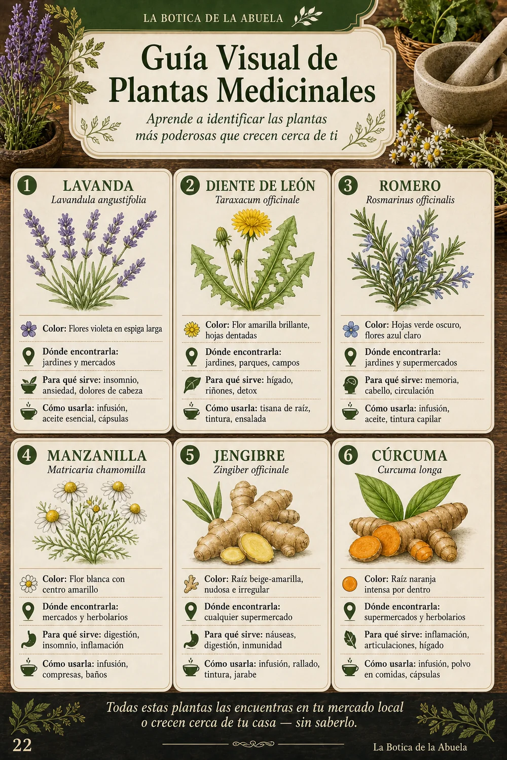 Guía visual de plantas medicinales con identificación