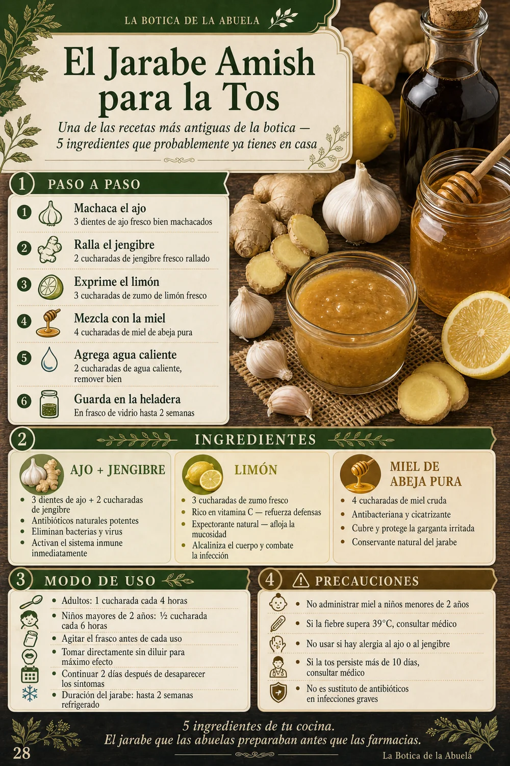Receta: Jarabe Amish para la Tos — 5 ingredientes que tienes en casa